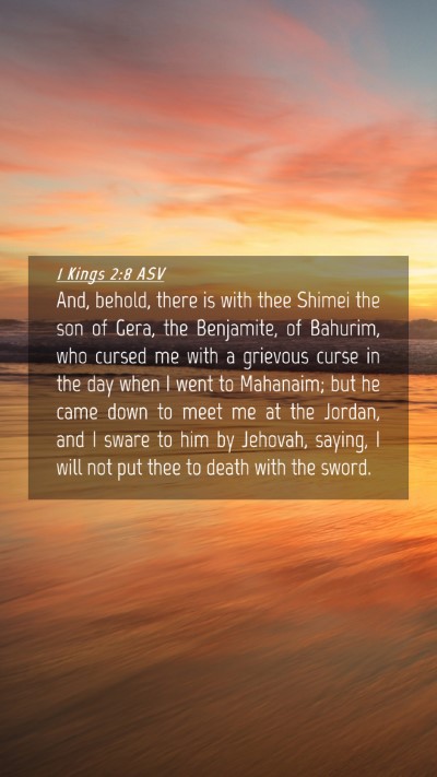 Picture 04 - 1 Kings 2:8 ASV Mobile Phone Wallpaper - And, behold, there is with thee Shimei the son of - Mobile Bible Verse Wallpaper