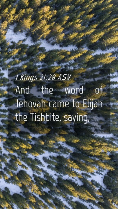 Picture 04 - 1 Kings 21:28 ASV Mobile Phone Wallpaper - And the word of Jehovah came to Elijah the - Mobile Bible Verse Wallpaper