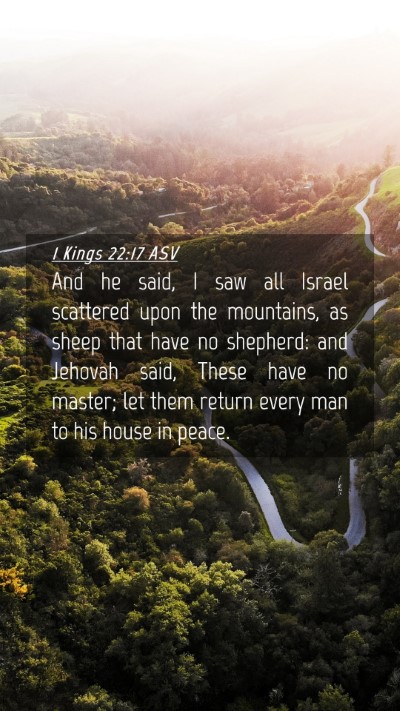Picture 04 - 1 Kings 22:17 ASV Mobile Phone Wallpaper - And he said, I saw all Israel scattered upon the - Mobile Bible Verse Wallpaper