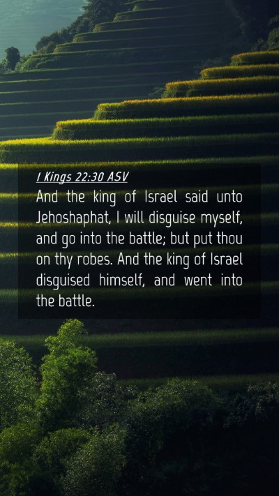 Picture 04 - 1 Kings 22:30 ASV Mobile Phone Wallpaper - And the king of Israel said unto Jehoshaphat, I - Mobile Bible Verse Wallpaper