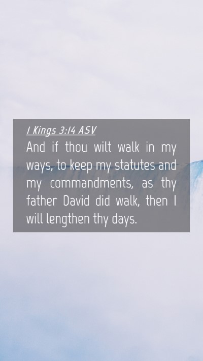 Picture 04 - 1 Kings 3:14 ASV Mobile Phone Wallpaper - And if thou wilt walk in my ways, to keep my - Mobile Bible Verse Wallpaper