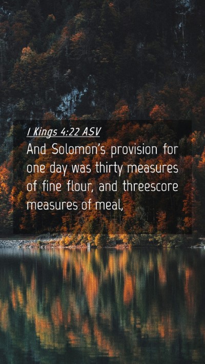 Picture 04 - 1 Kings 4:22 ASV Mobile Phone Wallpaper - And Solomon's provision for one day was thirty - Mobile Bible Verse Wallpaper
