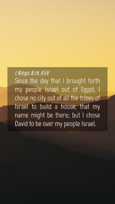 Picture 04 - 1 Kings 8:16 ASV Mobile Phone Wallpaper - Since the day that I brought forth my people - Mobile Bible Verse Wallpaper
