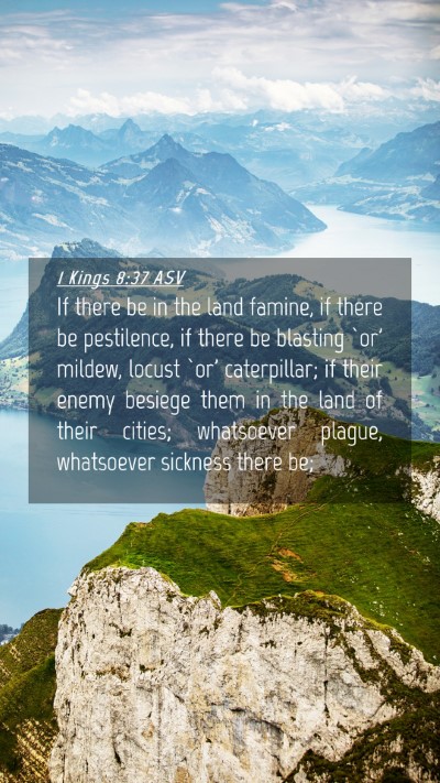 Picture 04 - 1 Kings 8:37 ASV Mobile Phone Wallpaper - If there be in the land famine, if there be - Mobile Bible Verse Wallpaper