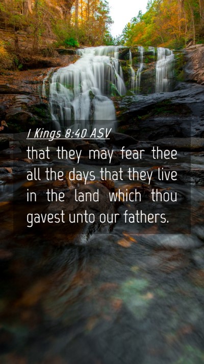 Picture 04 - 1 Kings 8:40 ASV Mobile Phone Wallpaper - that they may fear thee all the days that they - Mobile Bible Verse Wallpaper