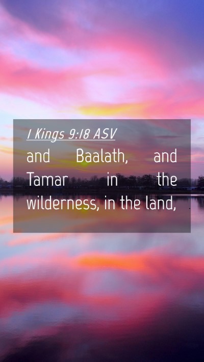 Picture 04 - 1 Kings 9:18 ASV Mobile Phone Wallpaper - and Baalath, and Tamar in the wilderness, in the - Mobile Bible Verse Wallpaper