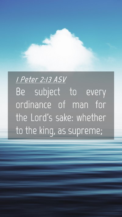 Picture 04 - 1 Peter 2:13 ASV Mobile Phone Wallpaper - Be subject to every ordinance of man for the - Mobile Bible Verse Wallpaper
