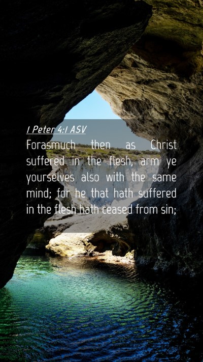 Picture 04 - 1 Peter 4:1 ASV Mobile Phone Wallpaper - Forasmuch then as Christ suffered in the flesh, - Mobile Bible Verse Wallpaper