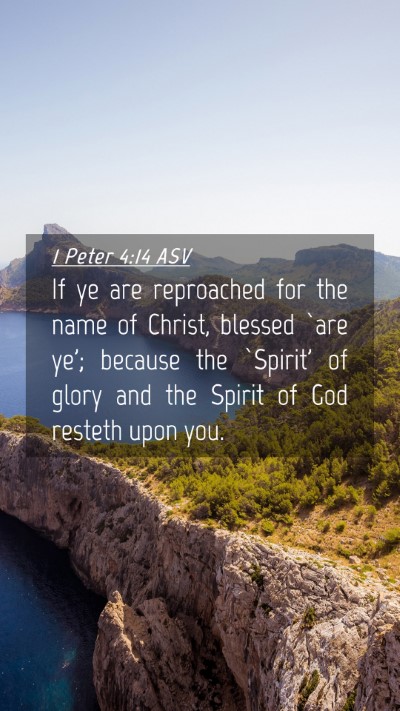 Picture 04 - 1 Peter 4:14 ASV Mobile Phone Wallpaper - If ye are reproached for the name of Christ, - Mobile Bible Verse Wallpaper