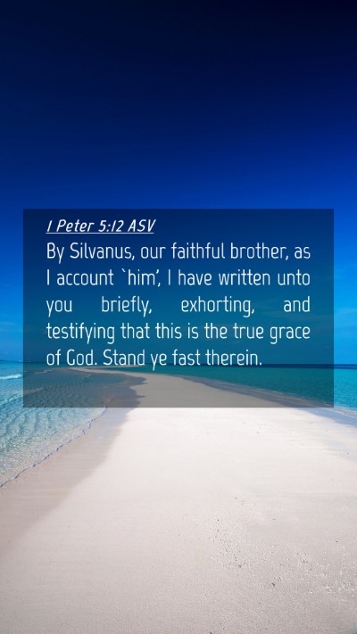 Picture 04 - 1 Peter 5:12 ASV Mobile Phone Wallpaper - By Silvanus, our faithful brother, as I account - Mobile Bible Verse Wallpaper