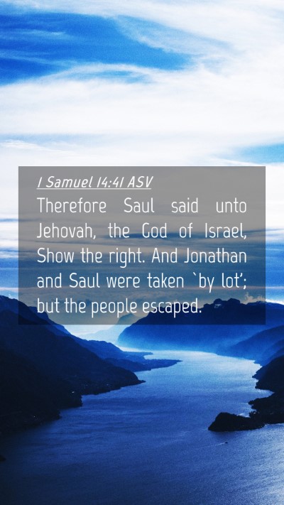 Picture 04 - 1 Samuel 14:41 ASV Mobile Phone Wallpaper - Therefore Saul said unto Jehovah, the God of - Mobile Bible Verse Wallpaper