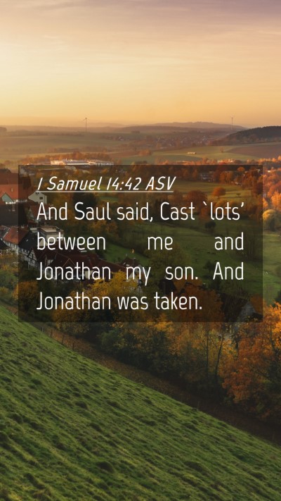 Picture 04 - 1 Samuel 14:42 ASV Mobile Phone Wallpaper - And Saul said, Cast `lots' between me and - Mobile Bible Verse Wallpaper