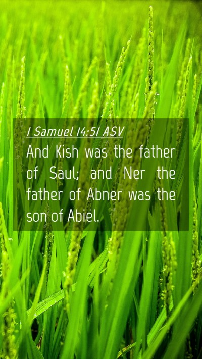 Picture 04 - 1 Samuel 14:51 ASV Mobile Phone Wallpaper - And Kish was the father of Saul; and Ner the - Mobile Bible Verse Wallpaper