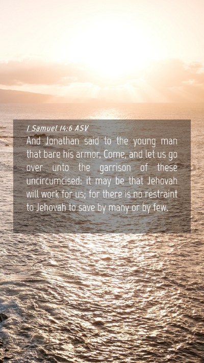 Picture 04 - 1 Samuel 14:6 ASV Mobile Phone Wallpaper - And Jonathan said to the young man that bare his - Mobile Bible Verse Wallpaper