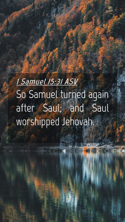 Picture 04 - 1 Samuel 15:31 ASV Mobile Phone Wallpaper - So Samuel turned again after Saul; and Saul - Mobile Bible Verse Wallpaper