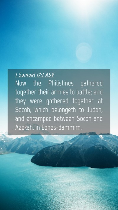 Picture 04 - 1 Samuel 17:1 ASV Mobile Phone Wallpaper - Now the Philistines gathered together their - Mobile Bible Verse Wallpaper