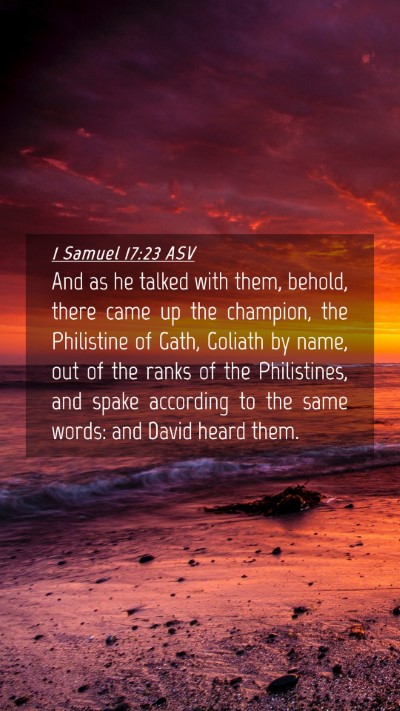 Picture 04 - 1 Samuel 17:23 ASV Mobile Phone Wallpaper - And as he talked with them, behold, there came up - Mobile Bible Verse Wallpaper