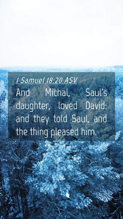 Picture 04 - 1 Samuel 18:20 ASV Mobile Phone Wallpaper - And Michal, Saul's daughter, loved David: and - Mobile Bible Verse Wallpaper