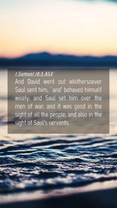 Picture 04 - 1 Samuel 18:5 ASV Mobile Phone Wallpaper - And David went out whithersoever Saul sent him, - Mobile Bible Verse Wallpaper