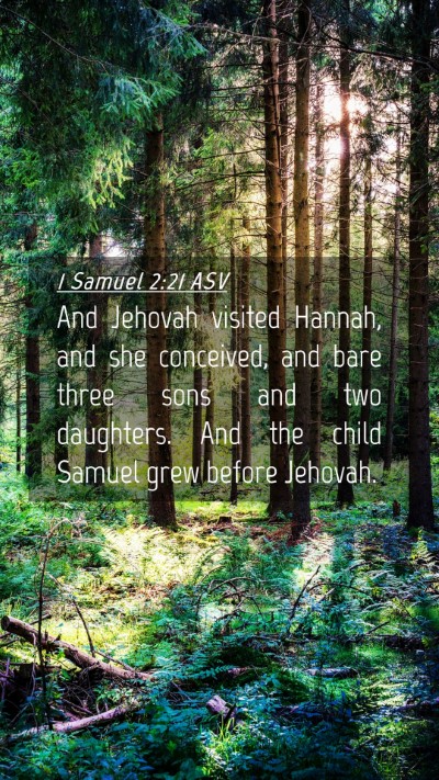 Picture 04 - 1 Samuel 2:21 ASV Mobile Phone Wallpaper - And Jehovah visited Hannah, and she conceived, - Mobile Bible Verse Wallpaper