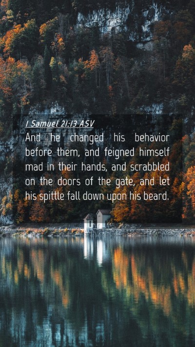 Picture 04 - 1 Samuel 21:13 ASV Mobile Phone Wallpaper - And he changed his behavior before them, and - Mobile Bible Verse Wallpaper