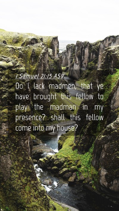 Picture 04 - 1 Samuel 21:15 ASV Mobile Phone Wallpaper - Do I lack madmen, that ye have brought this - Mobile Bible Verse Wallpaper