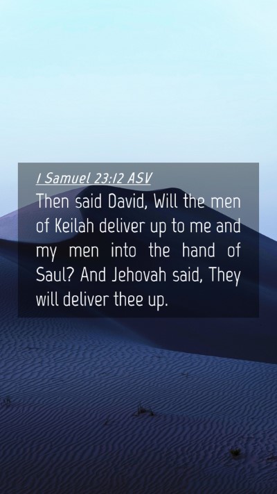 Picture 04 - 1 Samuel 23:12 ASV Mobile Phone Wallpaper - Then said David, Will the men of Keilah deliver - Mobile Bible Verse Wallpaper