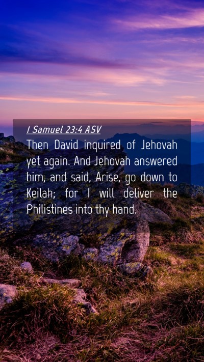 Picture 04 - 1 Samuel 23:4 ASV Mobile Phone Wallpaper - Then David inquired of Jehovah yet again. And - Mobile Bible Verse Wallpaper