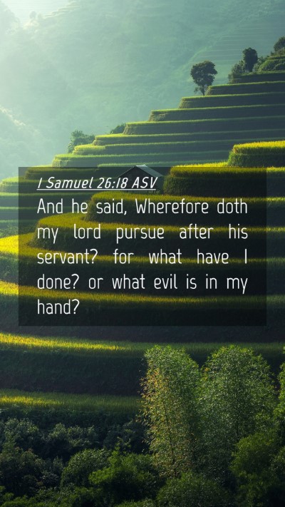 Picture 04 - 1 Samuel 26:18 ASV Mobile Phone Wallpaper - And he said, Wherefore doth my lord pursue after - Mobile Bible Verse Wallpaper