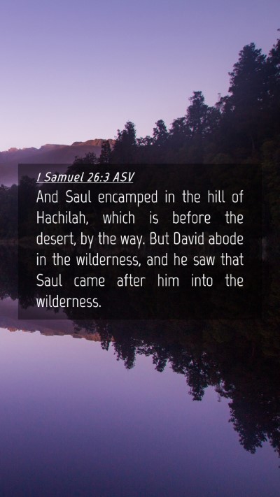Picture 04 - 1 Samuel 26:3 ASV Mobile Phone Wallpaper - And Saul encamped in the hill of Hachilah, which - Mobile Bible Verse Wallpaper