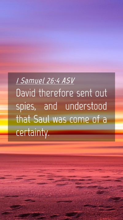 Picture 04 - 1 Samuel 26:4 ASV Mobile Phone Wallpaper - David therefore sent out spies, and understood - Mobile Bible Verse Wallpaper