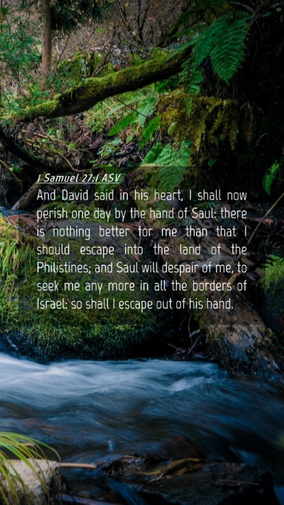 Picture 04 - 1 Samuel 27:1 ASV Mobile Phone Wallpaper - And David said in his heart, I shall now perish - Mobile Bible Verse Wallpaper