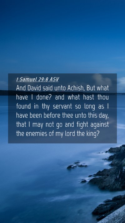 Picture 04 - 1 Samuel 29:8 ASV Mobile Phone Wallpaper - And David said unto Achish, But what have I done? - Mobile Bible Verse Wallpaper