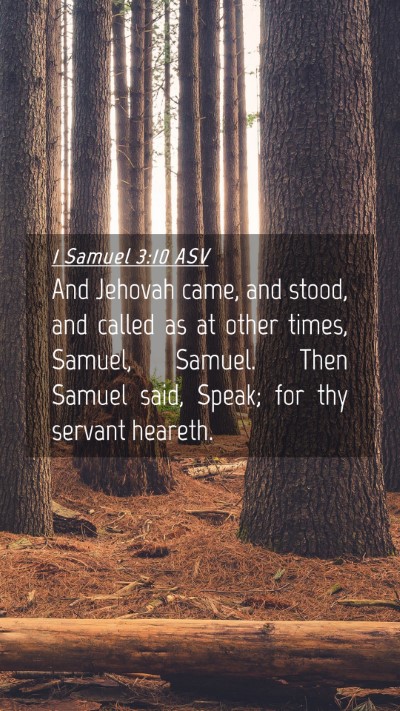 Picture 04 - 1 Samuel 3:10 ASV Mobile Phone Wallpaper - And Jehovah came, and stood, and called as at - Mobile Bible Verse Wallpaper