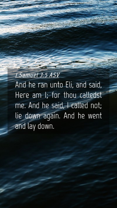 Picture 04 - 1 Samuel 3:5 ASV Mobile Phone Wallpaper - And he ran unto Eli, and said, Here am I; for - Mobile Bible Verse Wallpaper