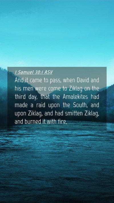Picture 04 - 1 Samuel 30:1 ASV Mobile Phone Wallpaper - And it came to pass, when David and his men were - Mobile Bible Verse Wallpaper