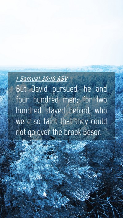Picture 04 - 1 Samuel 30:10 ASV Mobile Phone Wallpaper - But David pursued, he and four hundred men; for - Mobile Bible Verse Wallpaper