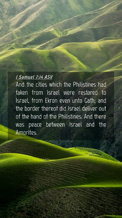 Picture 04 - 1 Samuel 7:14 ASV Mobile Phone Wallpaper - And the cities which the Philistines had taken - Mobile Bible Verse Wallpaper