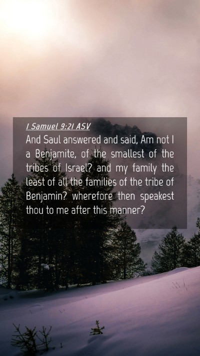 Picture 04 - 1 Samuel 9:21 ASV Mobile Phone Wallpaper - And Saul answered and said, Am not I a Benjamite, - Mobile Bible Verse Wallpaper