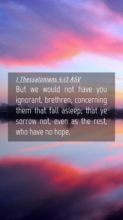 Picture 04 - 1 Thessalonians 4:13 ASV Mobile Phone Wallpaper - But we would not have you ignorant, brethren, - Mobile Bible Verse Wallpaper