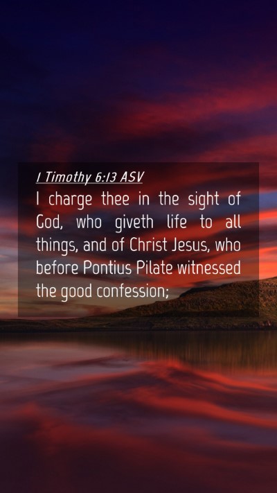 Picture 04 - 1 Timothy 6:13 ASV Mobile Phone Wallpaper - I charge thee in the sight of God, who giveth - Mobile Bible Verse Wallpaper