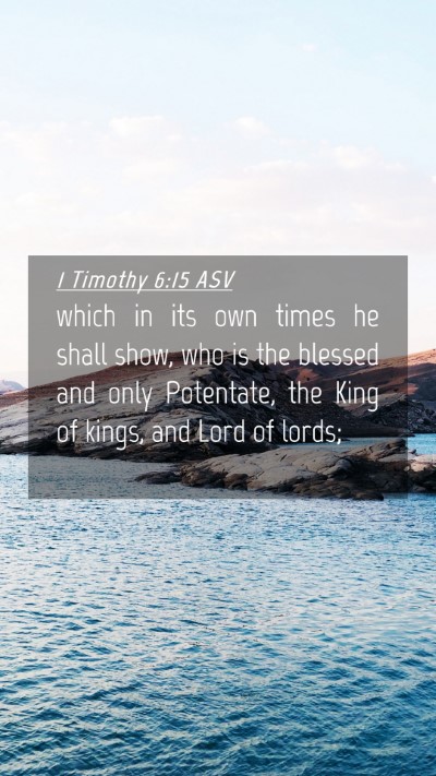 Picture 04 - 1 Timothy 6:15 ASV Mobile Phone Wallpaper - which in its own times he shall show, who is the - Mobile Bible Verse Wallpaper