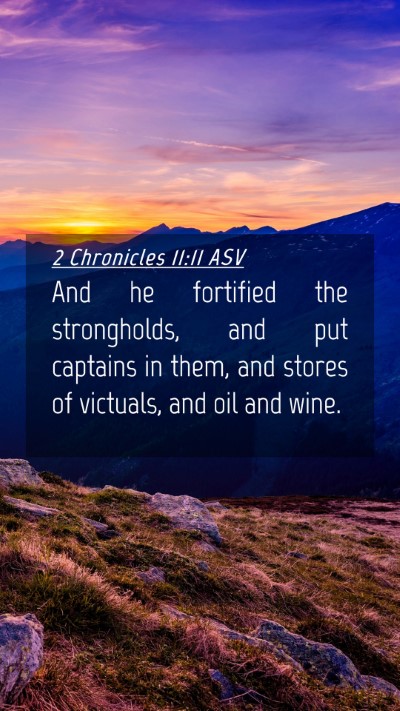 Picture 04 - 2 Chronicles 11:11 ASV Mobile Phone Wallpaper - And he fortified the strongholds, and put - Mobile Bible Verse Wallpaper
