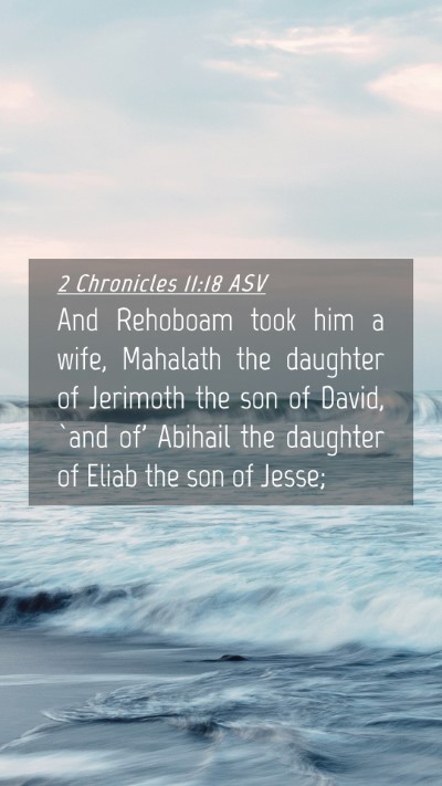 Picture 04 - 2 Chronicles 11:18 ASV Mobile Phone Wallpaper - And Rehoboam took him a wife, Mahalath the - Mobile Bible Verse Wallpaper