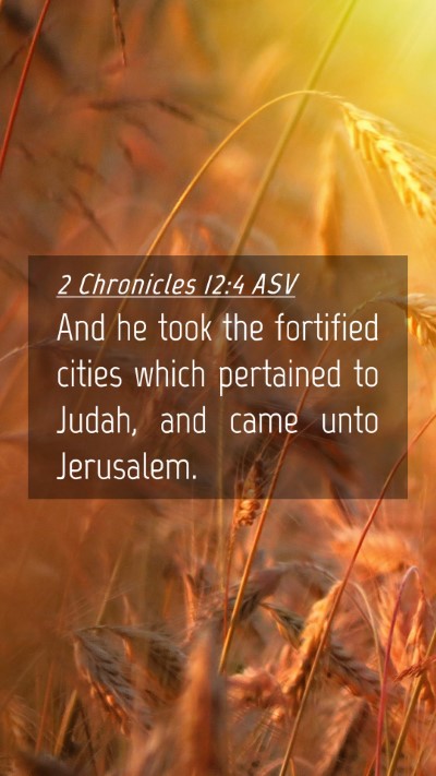 Picture 04 - 2 Chronicles 12:4 ASV Mobile Phone Wallpaper - And he took the fortified cities which pertained - Mobile Bible Verse Wallpaper