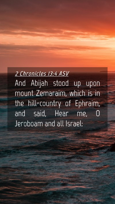 Picture 04 - 2 Chronicles 13:4 ASV Mobile Phone Wallpaper - And Abijah stood up upon mount Zemaraim, which is - Mobile Bible Verse Wallpaper
