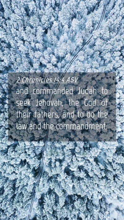 Picture 04 - 2 Chronicles 14:4 ASV Mobile Phone Wallpaper - and commanded Judah to seek Jehovah, the God of - Mobile Bible Verse Wallpaper
