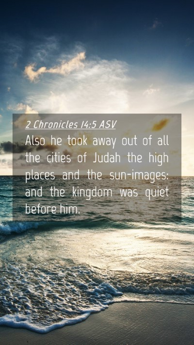 Picture 04 - 2 Chronicles 14:5 ASV Mobile Phone Wallpaper - Also he took away out of all the cities of Judah - Mobile Bible Verse Wallpaper