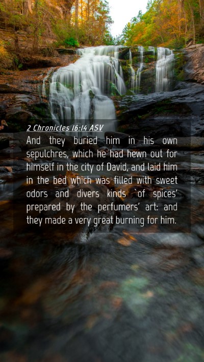 Picture 04 - 2 Chronicles 16:14 ASV Mobile Phone Wallpaper - And they buried him in his own sepulchres, which - Mobile Bible Verse Wallpaper