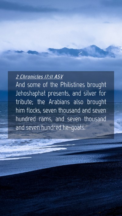 Picture 04 - 2 Chronicles 17:11 ASV Mobile Phone Wallpaper - And some of the Philistines brought Jehoshaphat - Mobile Bible Verse Wallpaper